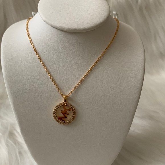 MICHAEL KORS Pave Signature Logo Pendant Necklace - Picture 4 of 4